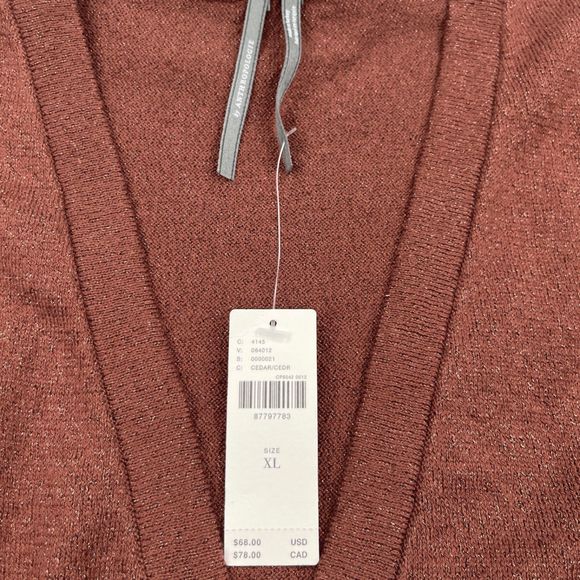 NWT Anthropologie Metallic Twist Front Open Crop Top in Cedar Women's Size XL - Picture 5 of 12